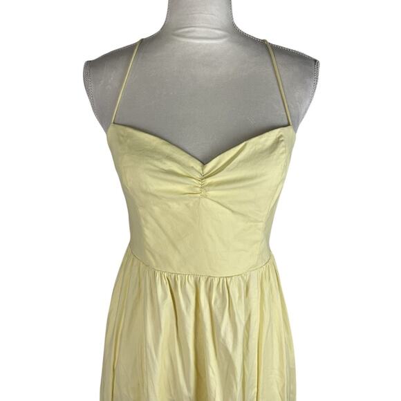 Reformation Dovie Zest Yellow Midi Poplin Sundress Sweetheart Neck Size Medium - Picture 5 of 7